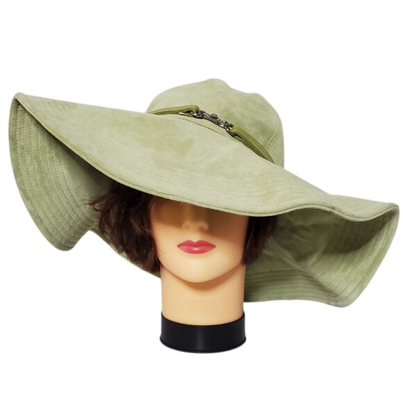 Vintage Coach Suede Leather Floppy Hat Signature Jacquard Lining Y2K NWT RARE